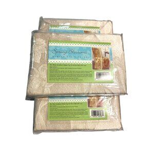 Spring Blossoms Damask Chair Cover Beige Fits Most Armless Chairs Up To 42" Tall